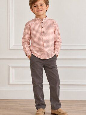 Edgehill Collection Boys 2-Piece Gingham Shirt & Corduroy Pants Set Size 6 NWT